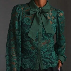 DOLAN x ANTHROPOLOGIE Sheer Lace Blouse